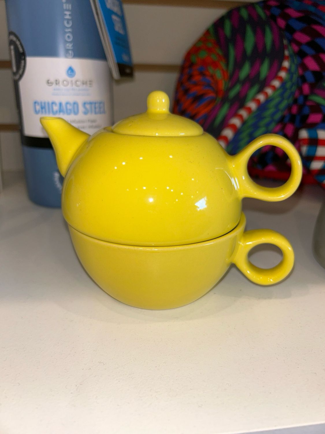 Two cup teapot and cup Yellow