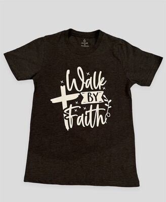 Walk By Faith T-Shirt (Charcoal)