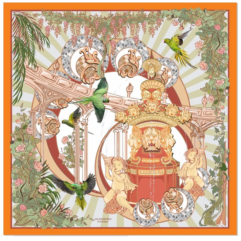 Gubernator Bağı Orange Silk 87x87 cm