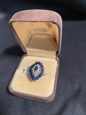 14k Diamond Sapphire Ring