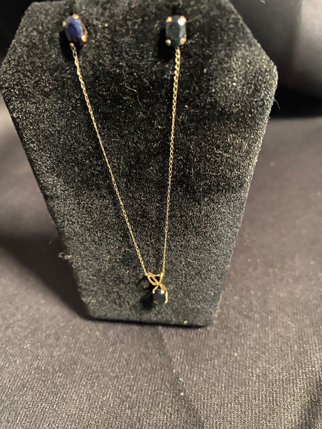 14k Sapphire Earring &amp; Necklace Set