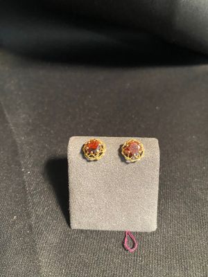 10k Garnet Post Earrings
