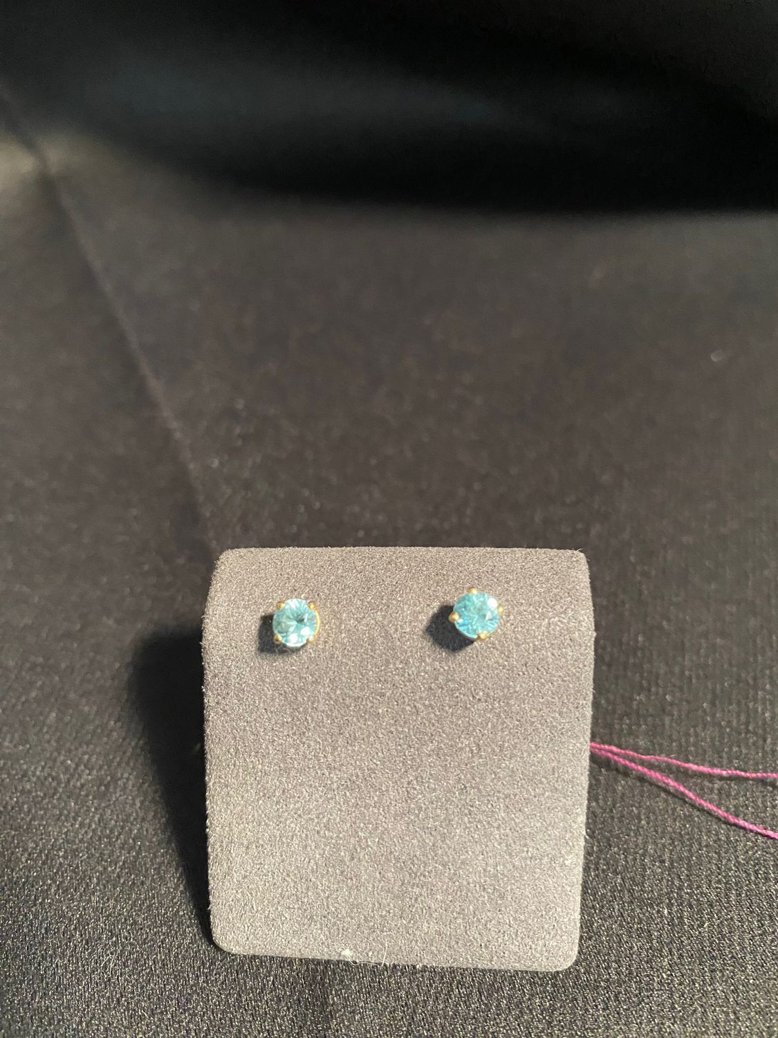 14K Blue Topaz post earrings