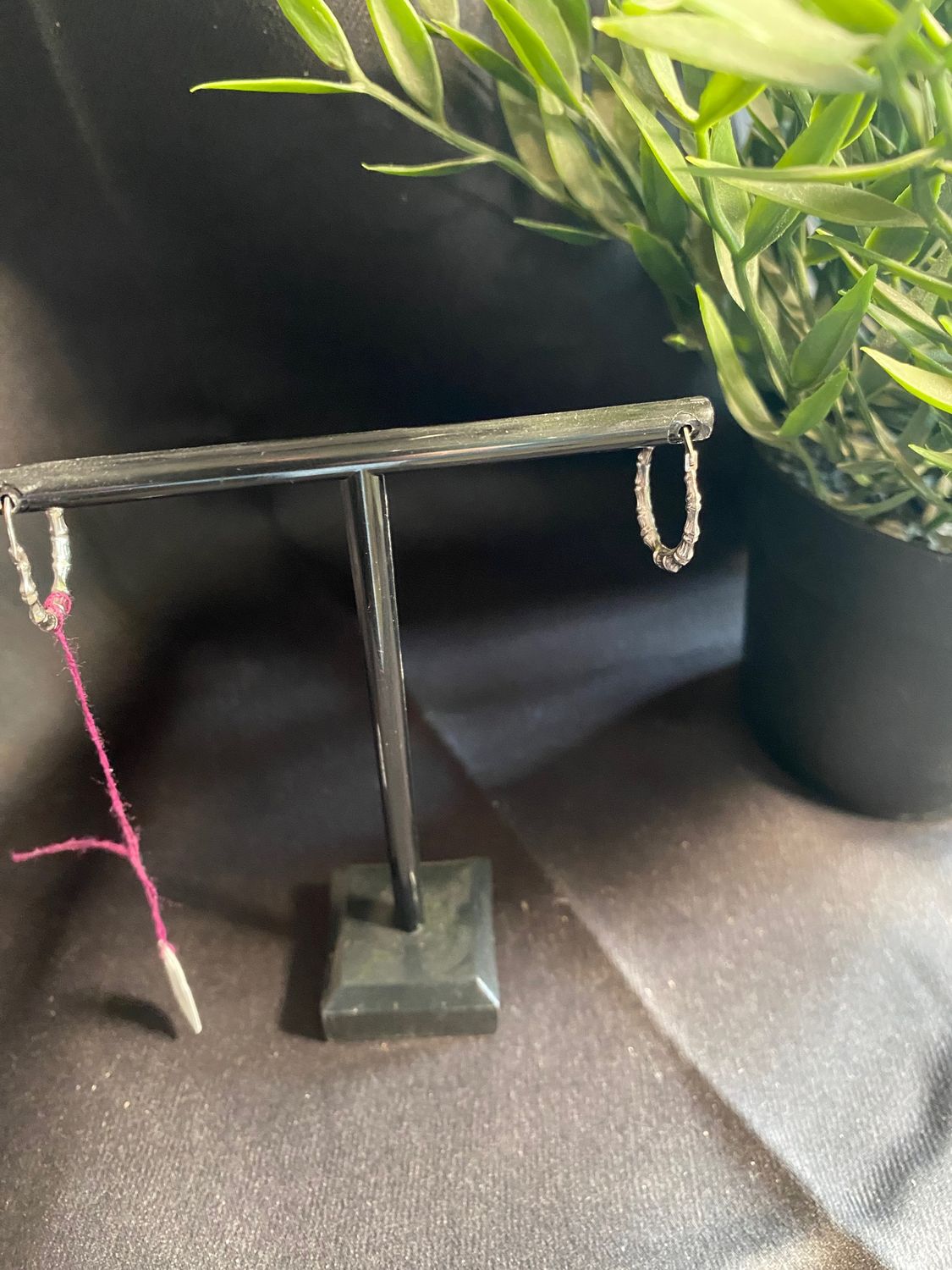 14K White Gold hoop earrings