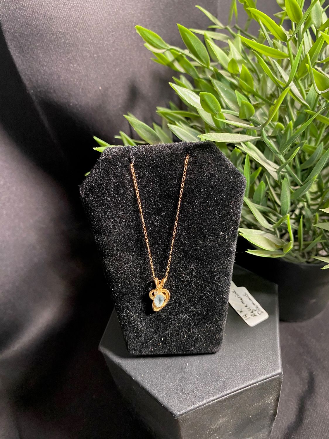 14k Aquamarine Diamond Necklace