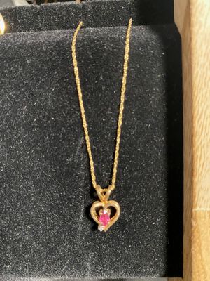 10k Ruby Diamond Necklace