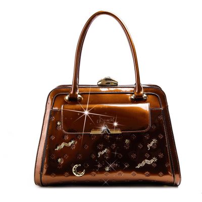 Brown W/ Moon Vegan Leather Purse (Brangio)
