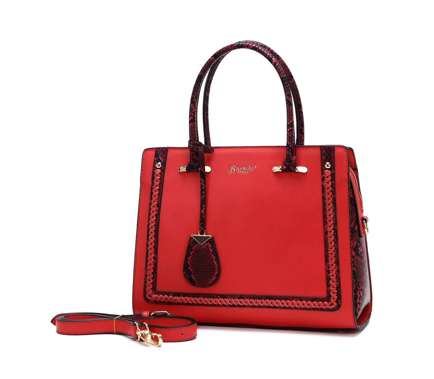 Red &amp; Black Vegan Leather Purse (Brangio)