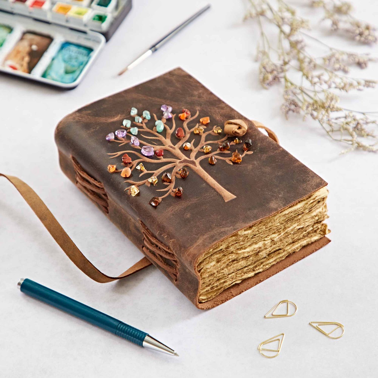 Tree Of Life Journal W/ Gem Stones