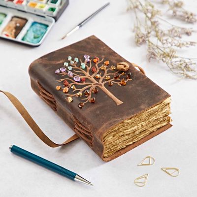 Tree Of Life Journal W/ Gem Stones