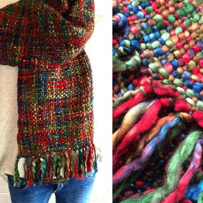 Chunky Tweed Scarf Christmas Mix
