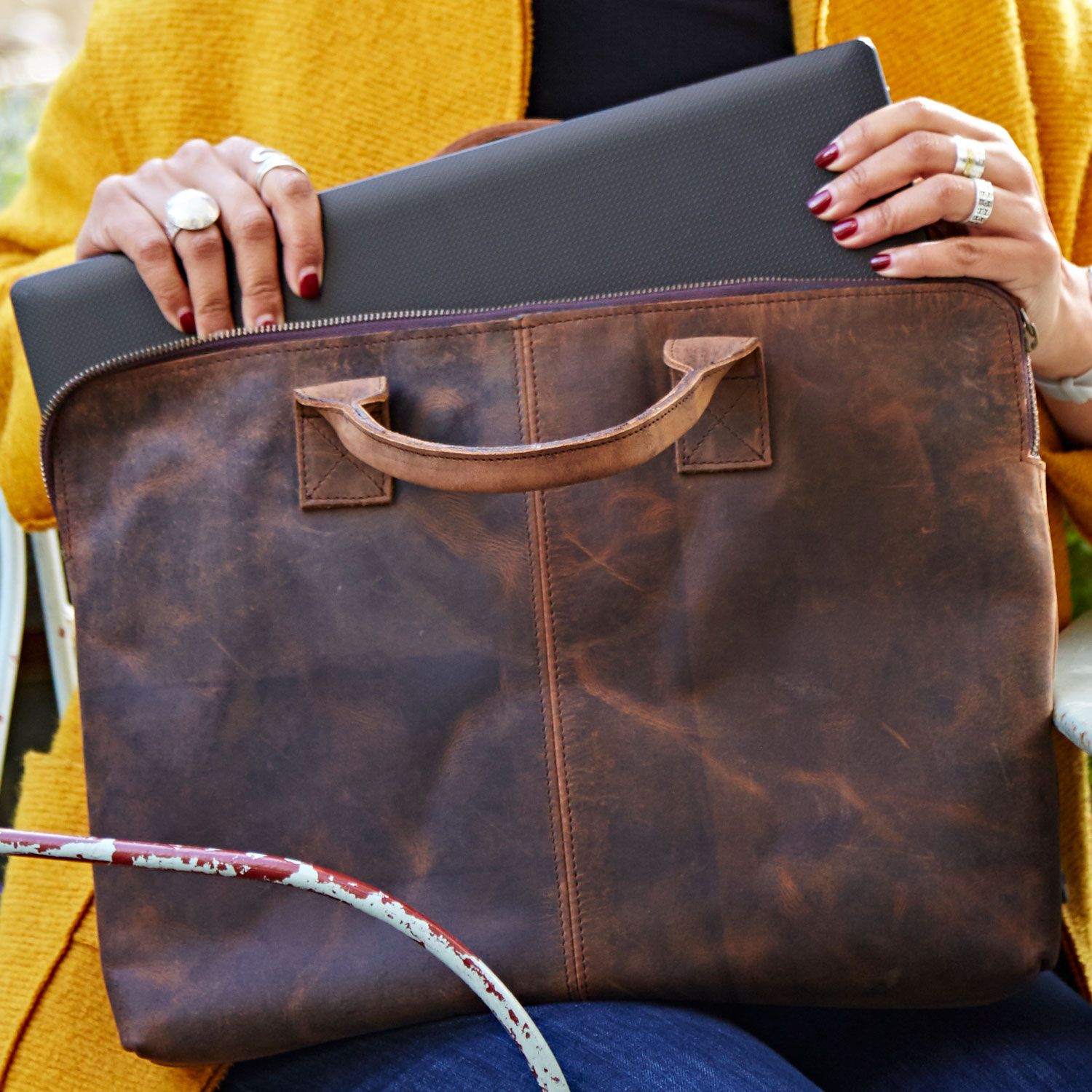 Buffalo Leather Laptop Bag