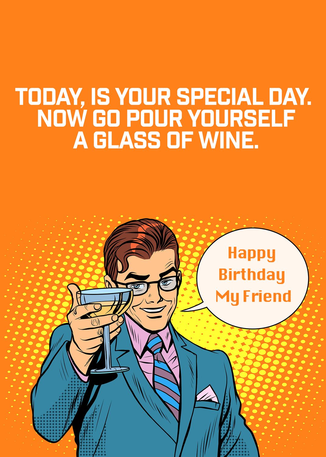 Man (Wine) Birthday Card