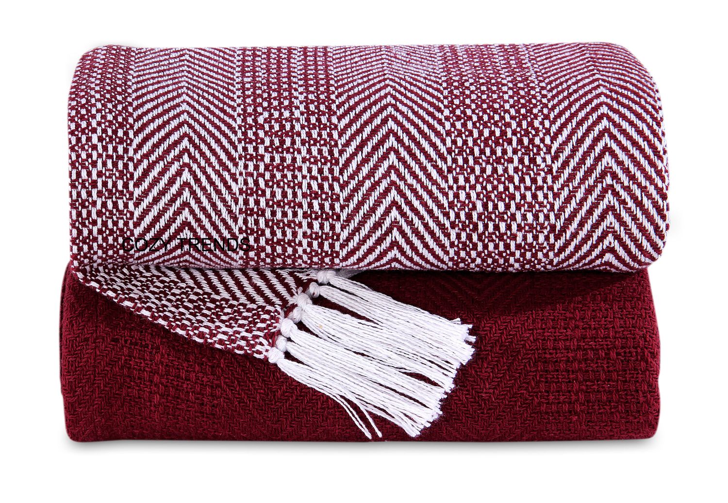 Burgundy Diamond Point Throw