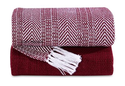 Burgundy Diamond Point Throw