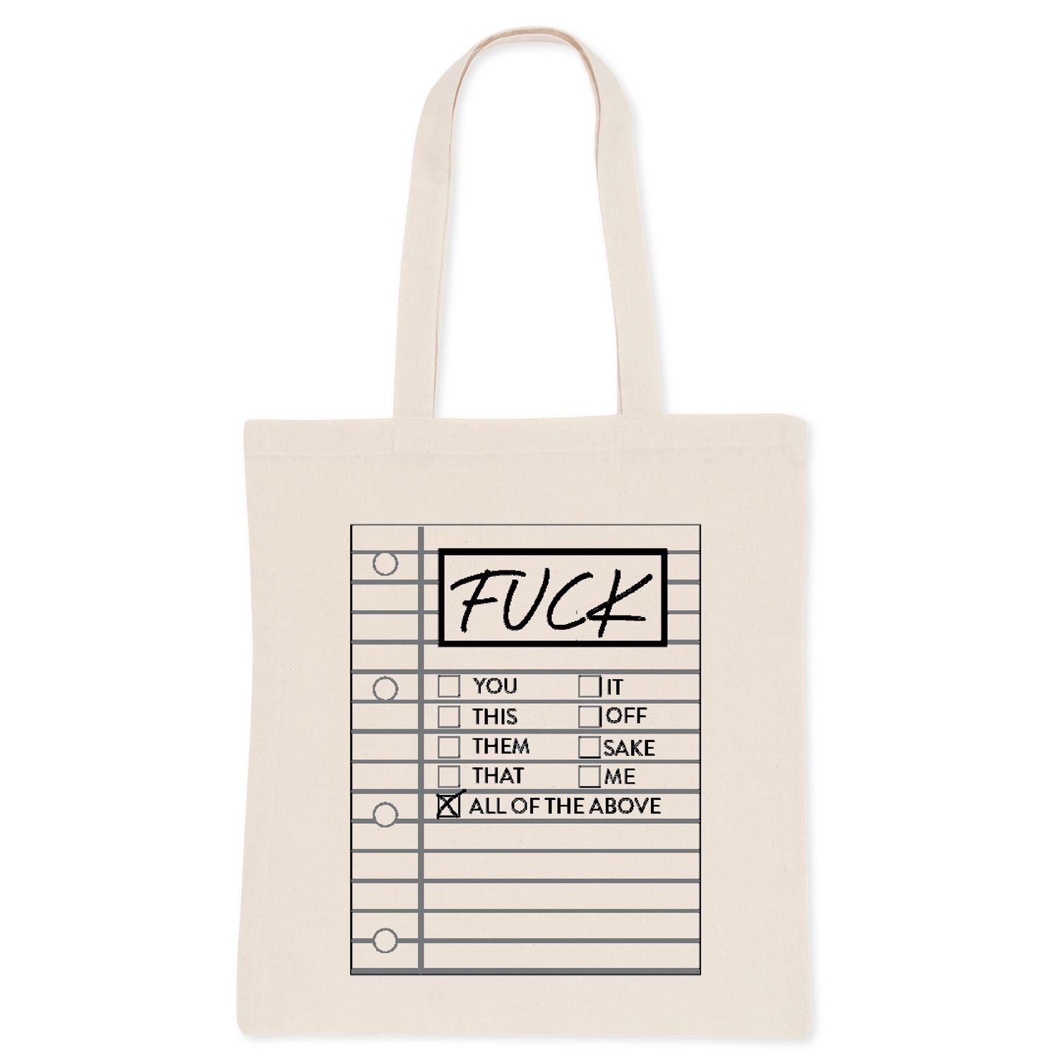 Check list tote bag