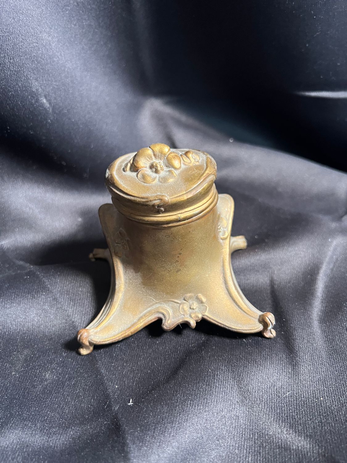 Art Nouveau Brass Inkwell