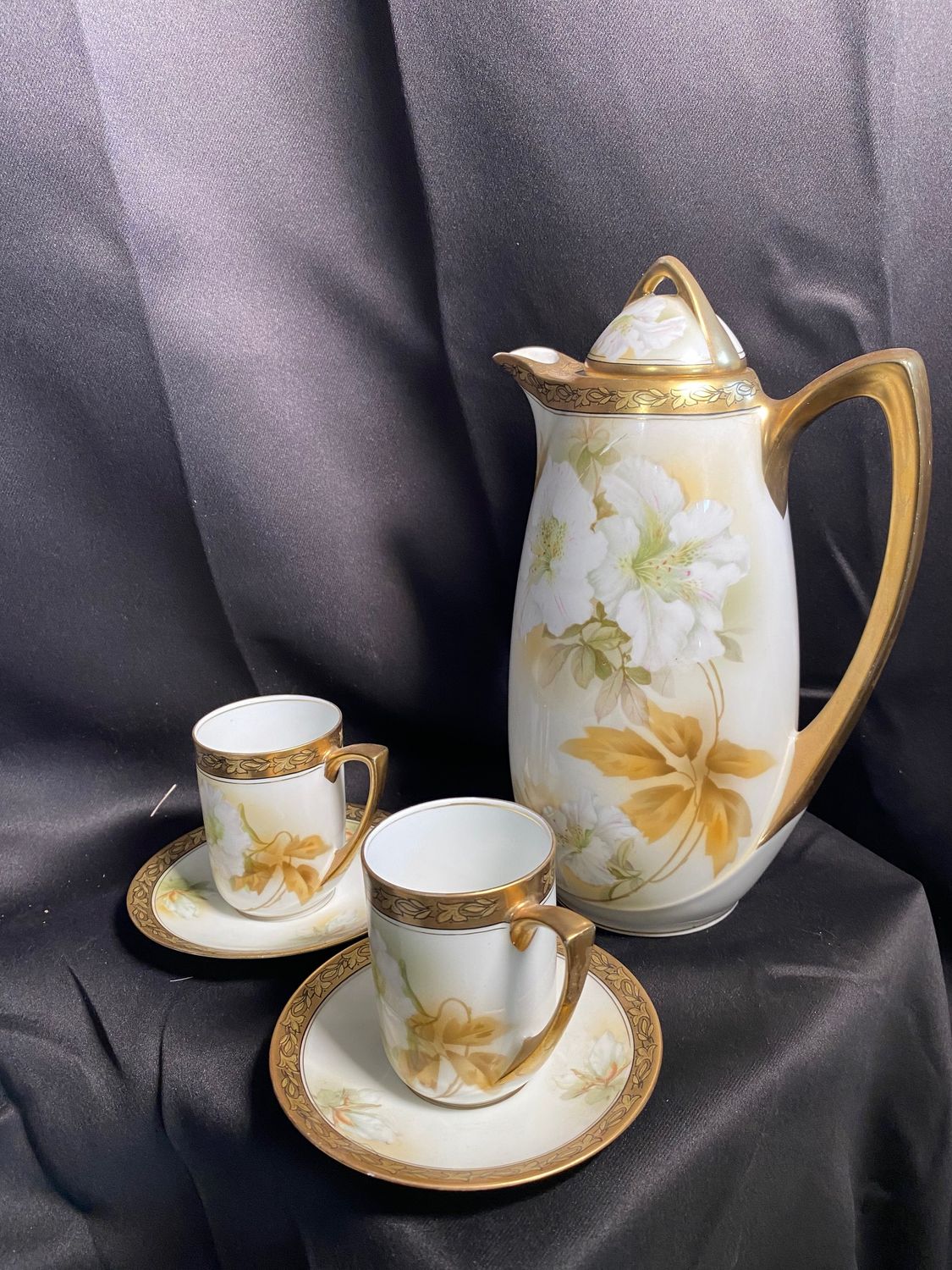 RS Germany Chocolate Pot w cup/saucers