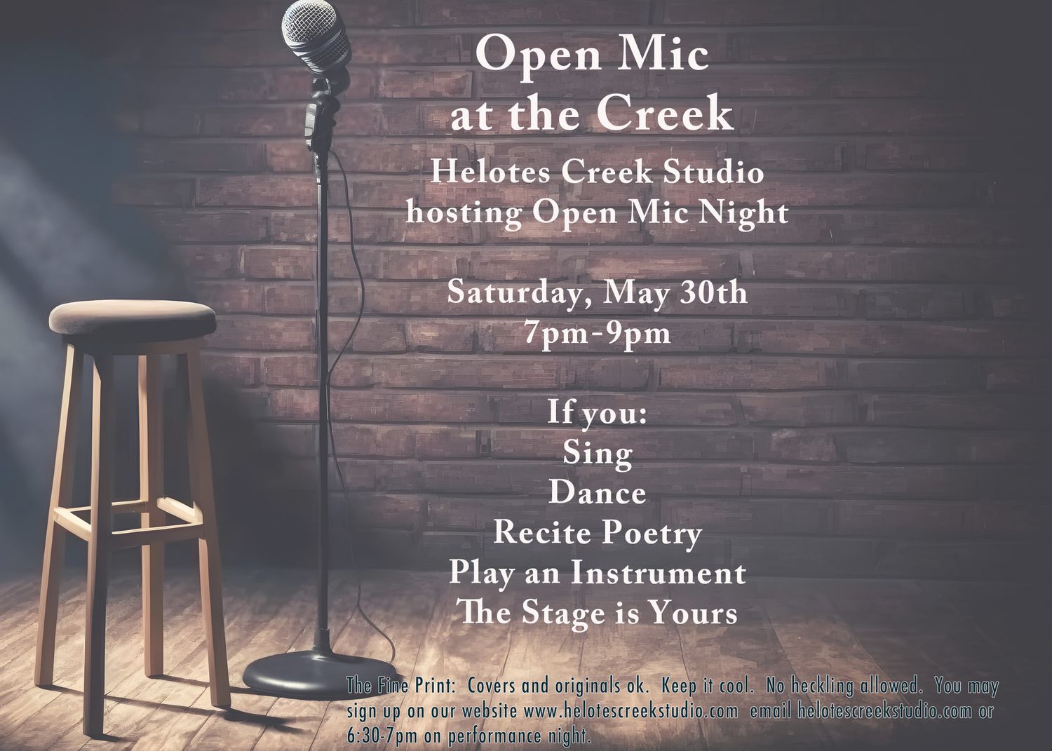 Open Mic Night, May 30th