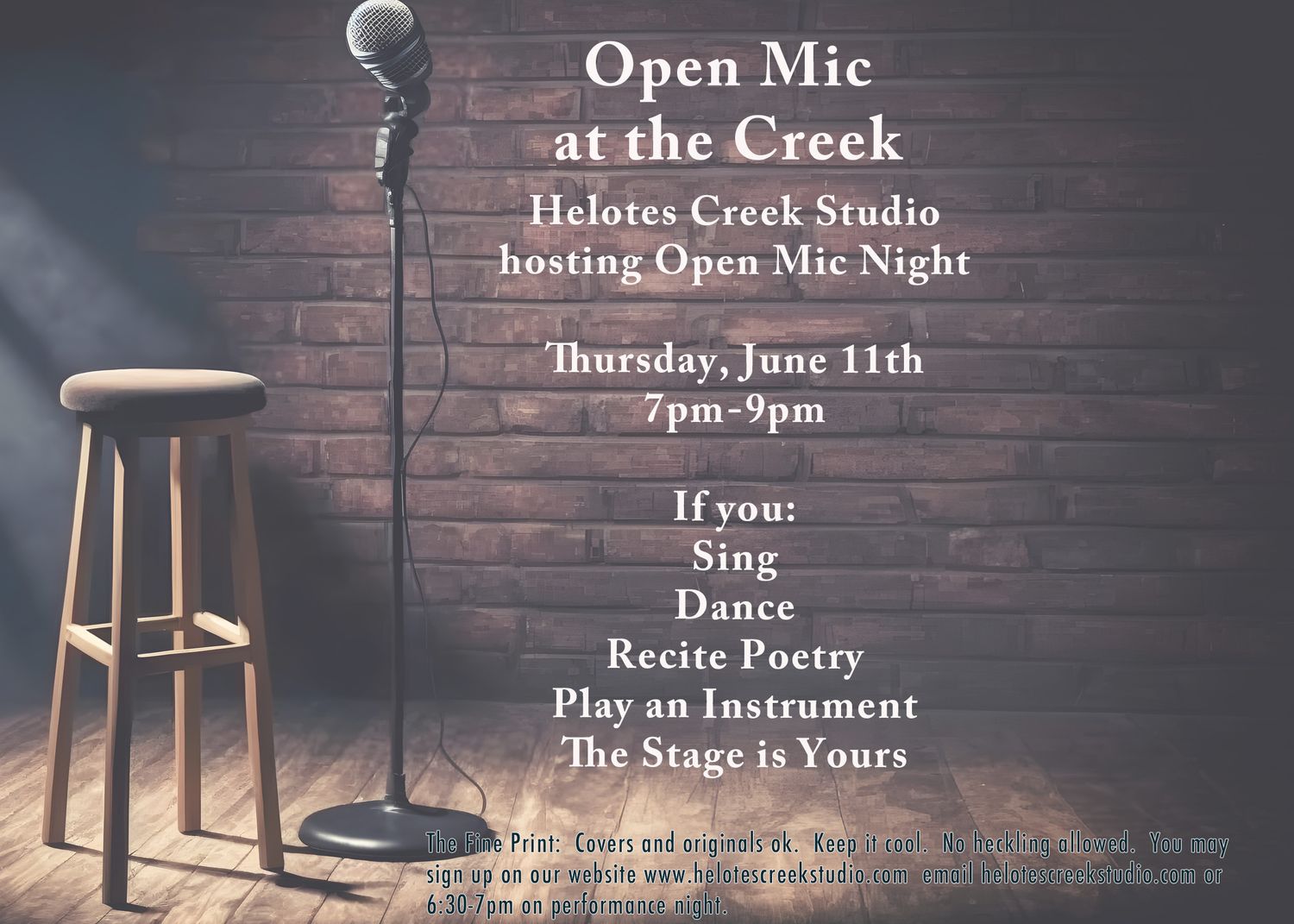 Open Mic Night, June 11th