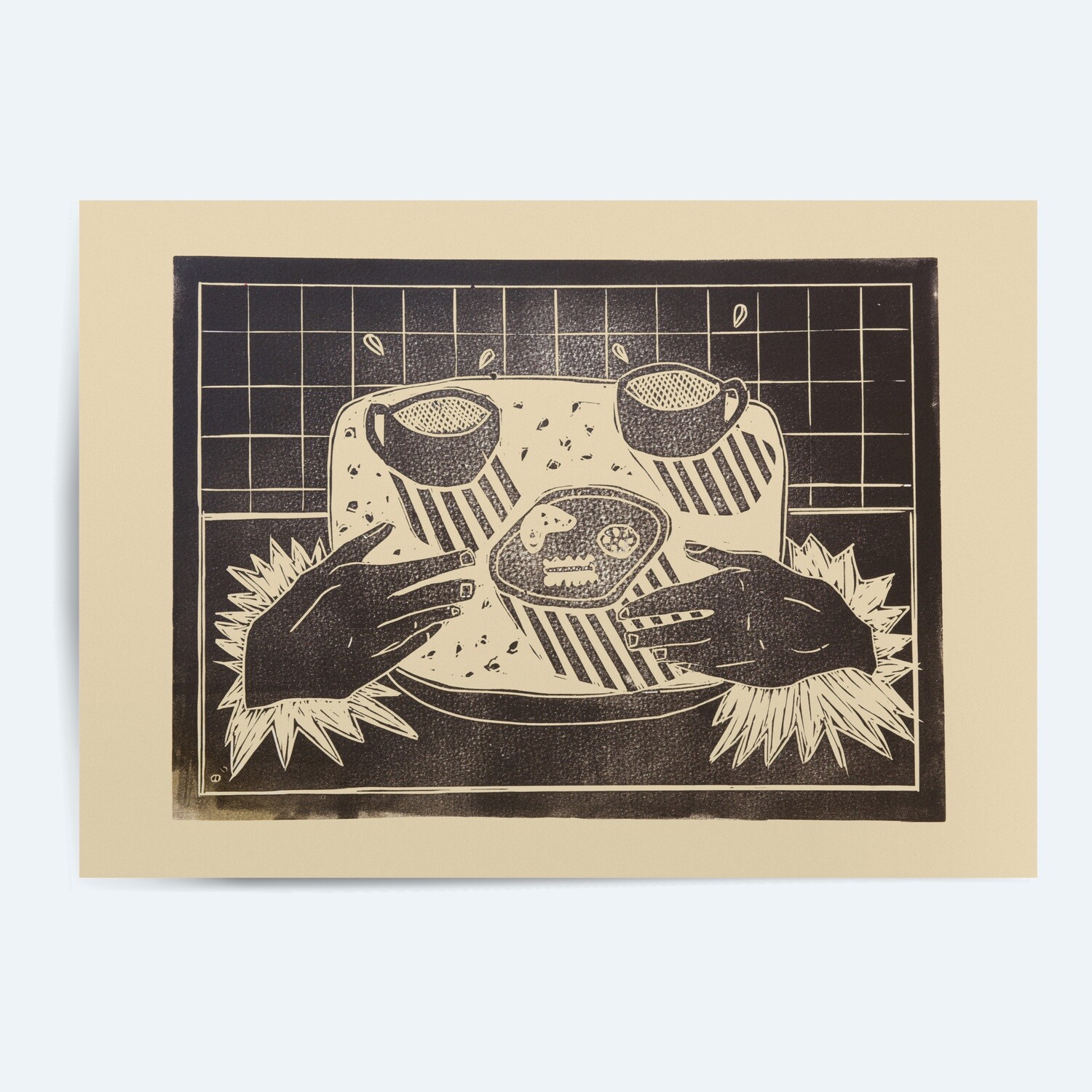 Ella Mittas A3 Woodcut - Seven