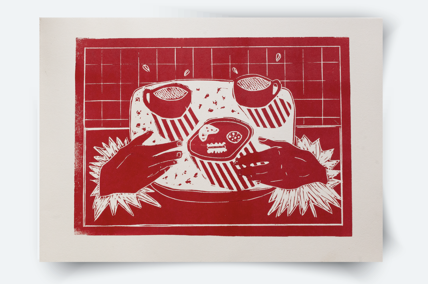 Ella Mittas A3 Woodcut - Nine