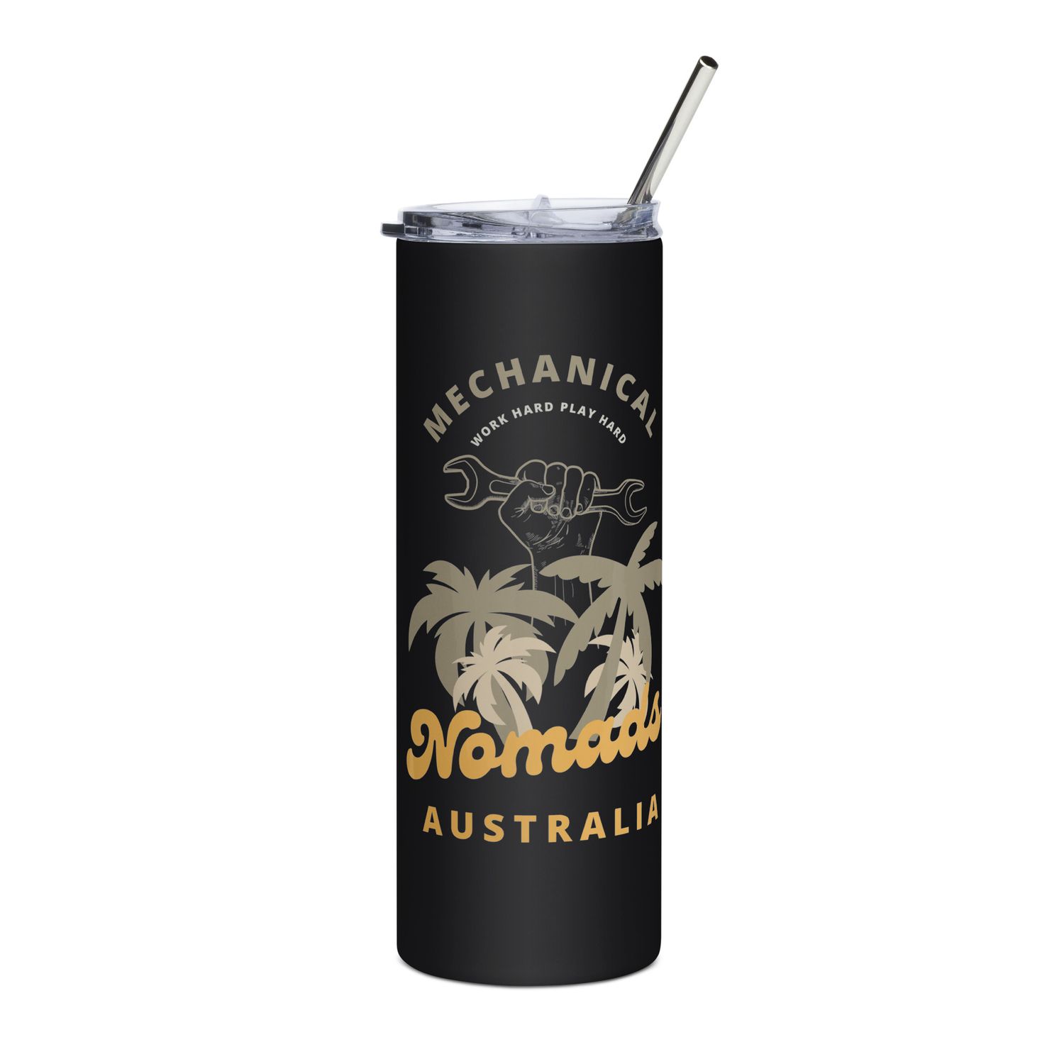 Work Hard Play Hard Stainless-Steel Tumbler