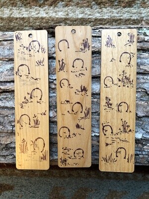 Wooden bookmark hand-made HOOFPRINTS