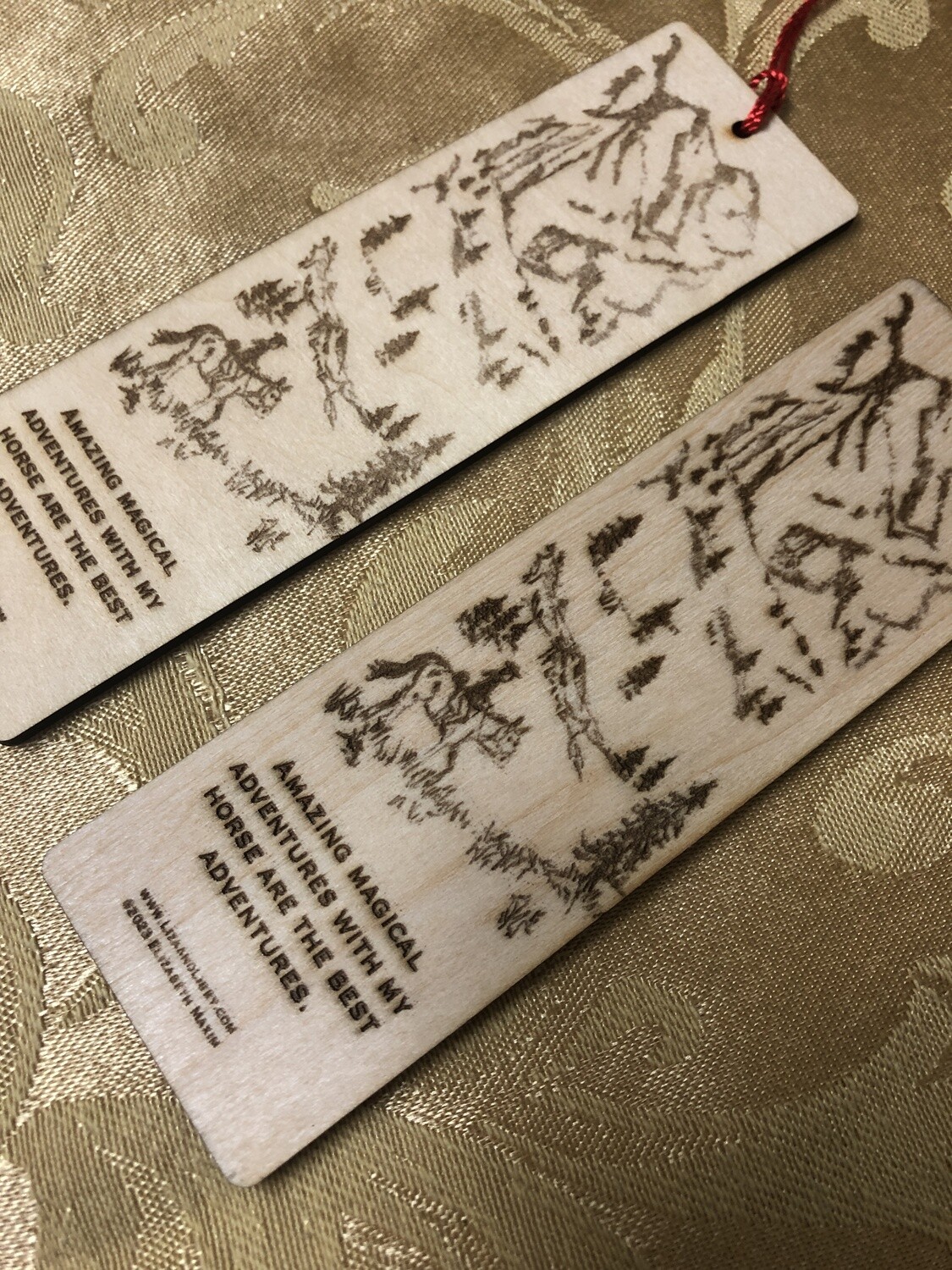 Magical Adventures With My Horse cowgirl and horse wooden bookmark laser FREE SHIPPING