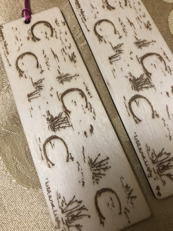 Libby's hoofprints wooden bookmark laser FREE SHIPPING