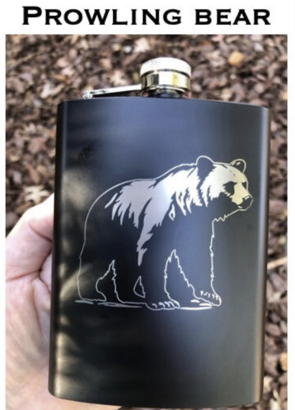 Prowling Bear Flask Powder Coated Stainless Steel