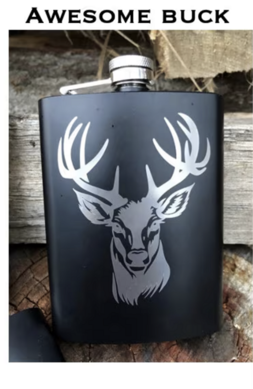 Awesome Buck Flask Powder Coated Stainless Steel