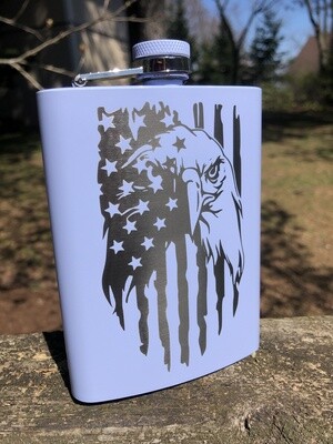 Patriotic Eagle Flask Powder Coated Stainless Steel LAVENDER