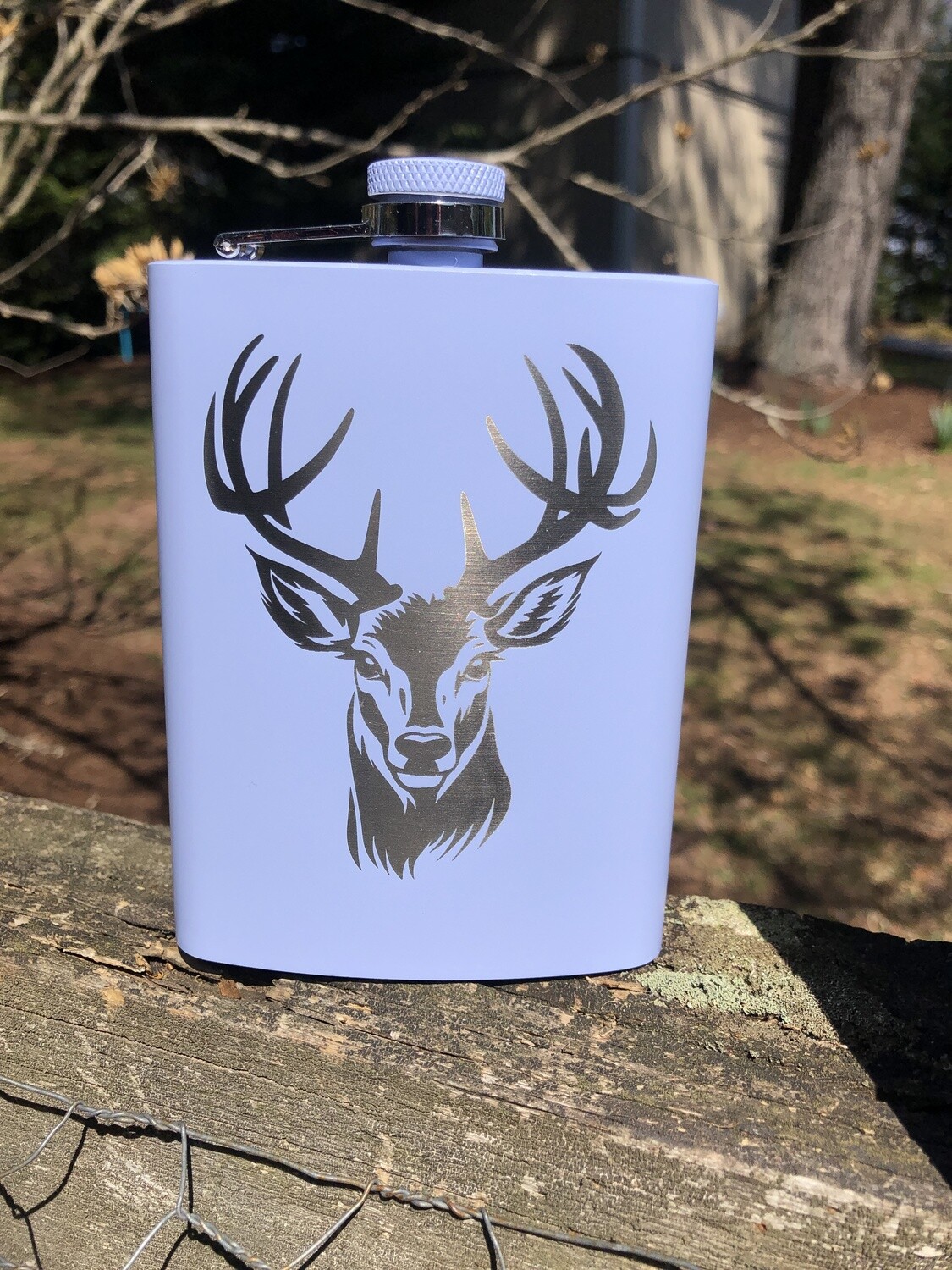 Awesome Buck Flask Powder Coated Stainless Steel LAVENDER