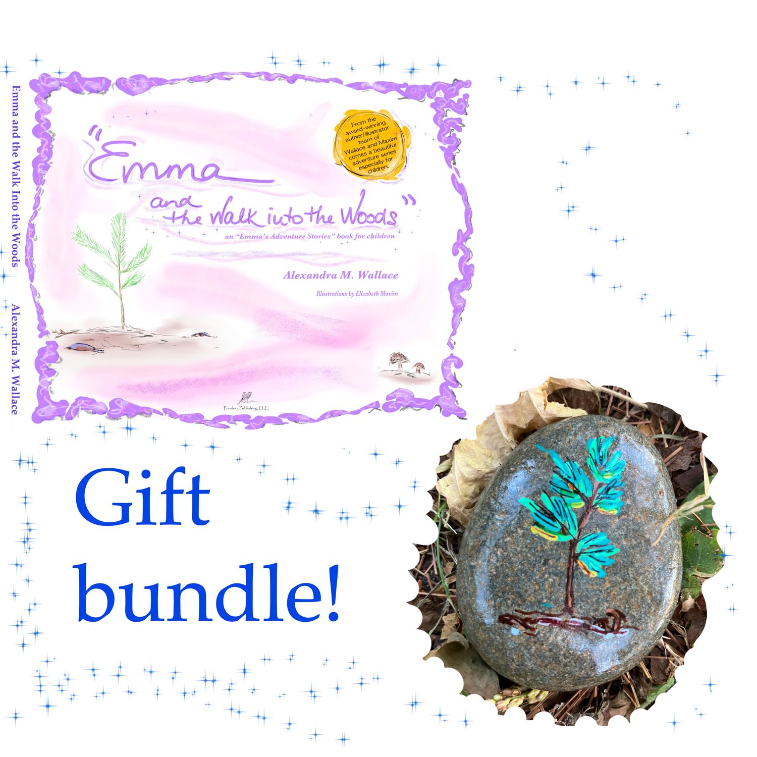 Emma and the Walk Into the Woods + Little Pine Tree (free shipping)