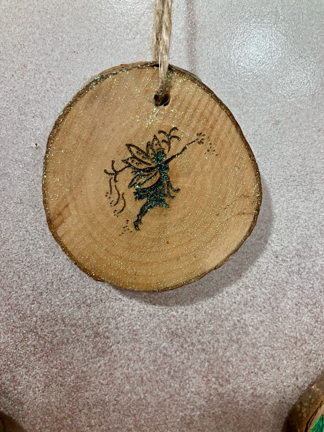 Fairy Ornament Laser Engraved Sparkle free shipping