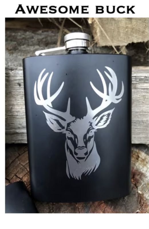 Awesome Buck Flask Powder Coated Stainless Steel Awesome Buck Flask Powder Coated Stainless Steel