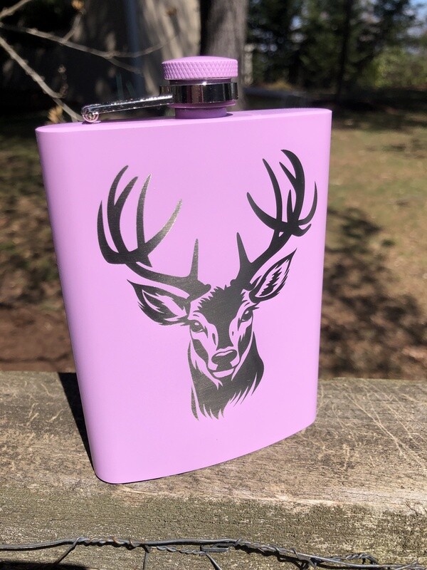 Awesome Buck Flask Powder Coated Stainless Steel PINK Awesome Buck Flask Powder Coated Stainless Steel PINK