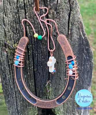 Mini Horseshoe White Cross Love Copper Mini Horseshoe White Cross Love Copper