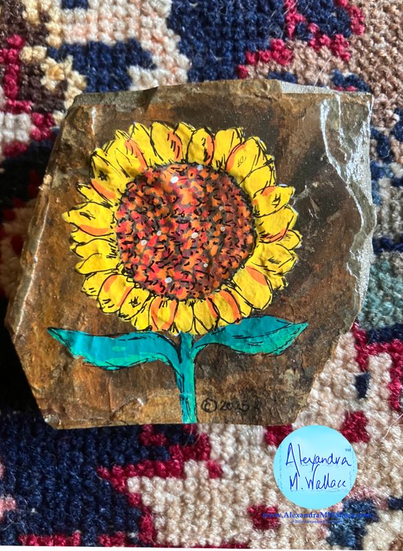 Single Sunflower Painted PA Slate Single Sunflower Painted PA Slate