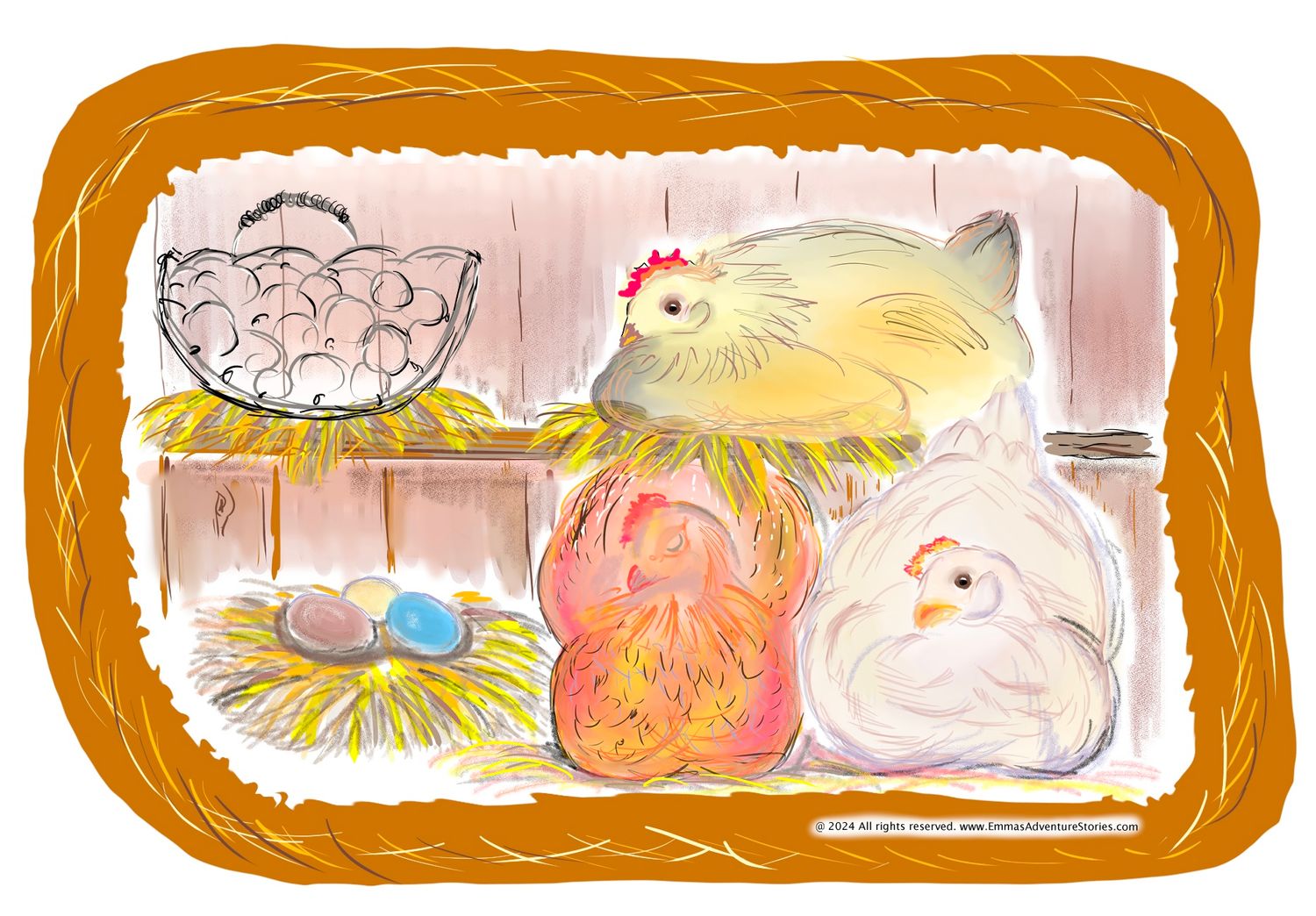 COMING SOON! HENS Sticker from the Emma book series