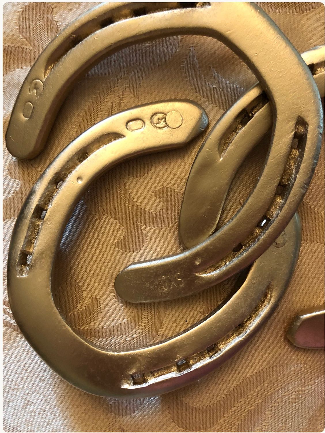 Gold painted horseshoes from Libby's friends (free shipping)