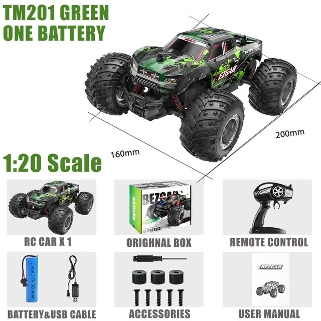 BEZGAR 201 remote control car 2.4GHz rc Monster truck for children