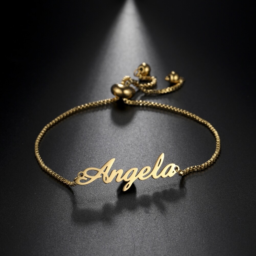 Custom Name Bracelets For Women Girl Customized Adjustable Personalized Stainless Steel Fashion Jewelry Mother&#39;s Day Gift