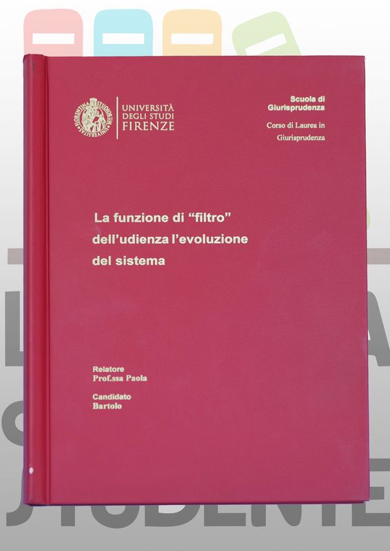 Rilegatura Tesi di Laurea MODERN RED  stampa oro/argento