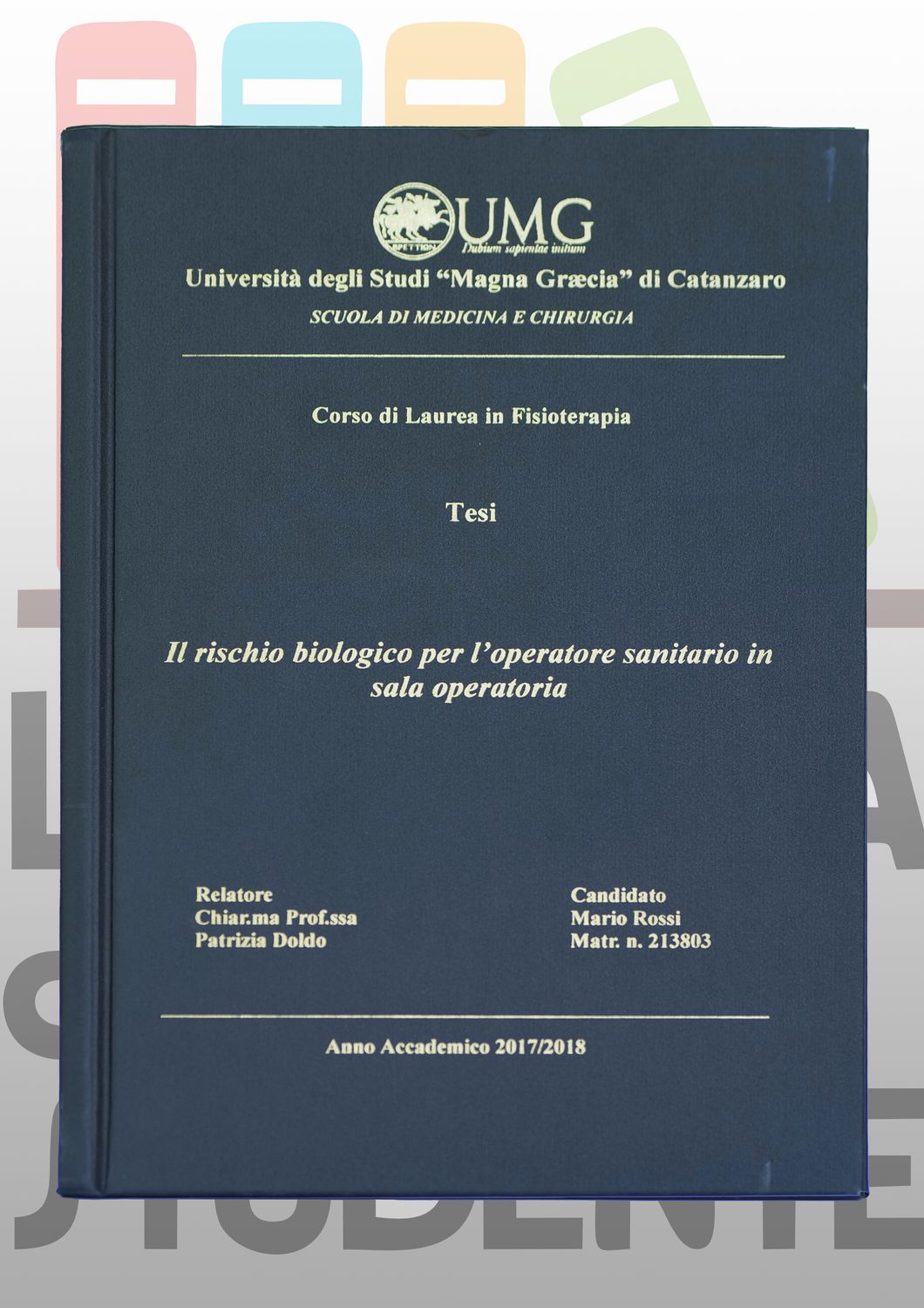 Rilegatura Tesi di MODERN NERA stampa oro /argento