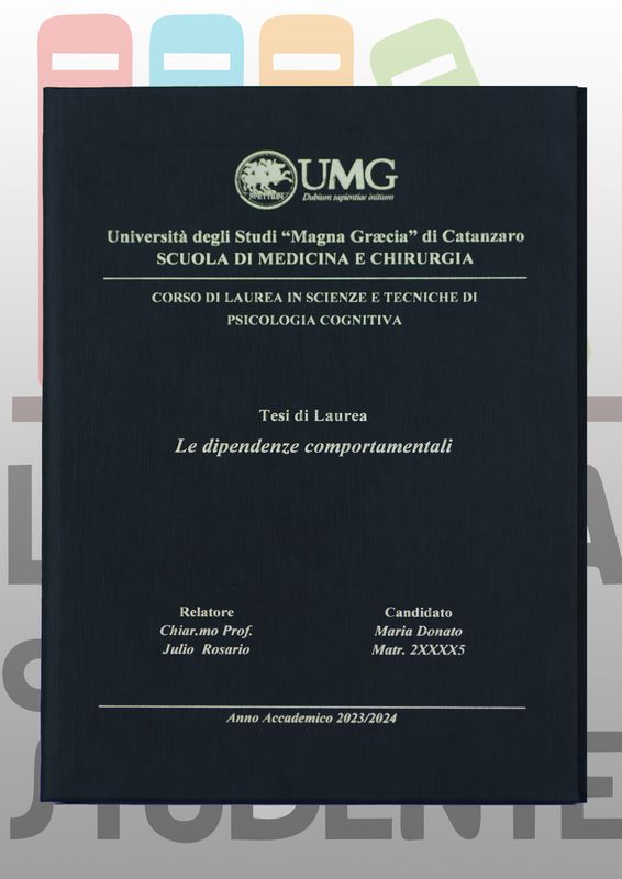 Rilegatura Tesi di nera blu stampa oro
