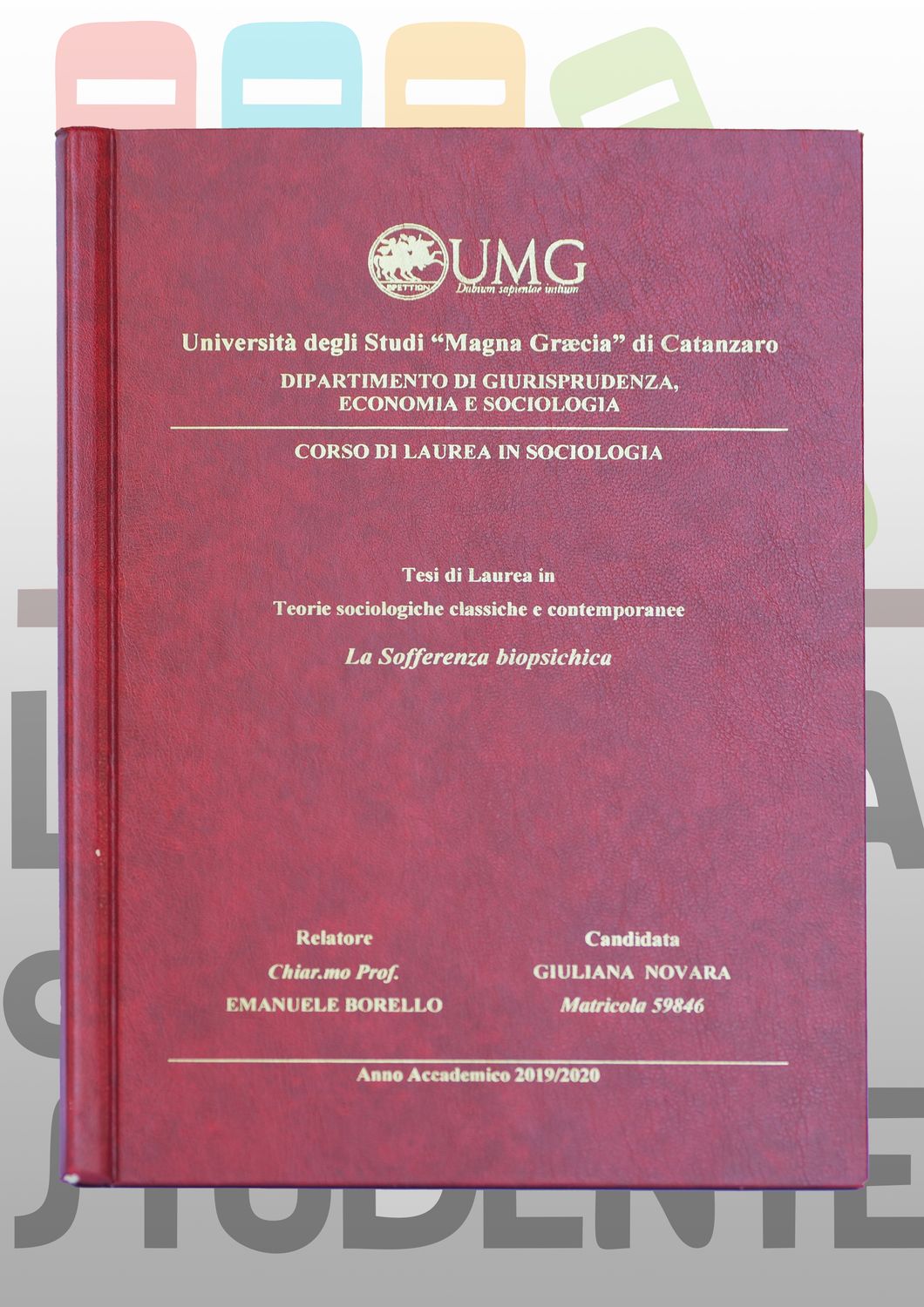 Rilegatura Tesi di Laurea STYLE RED stampa oro/argento