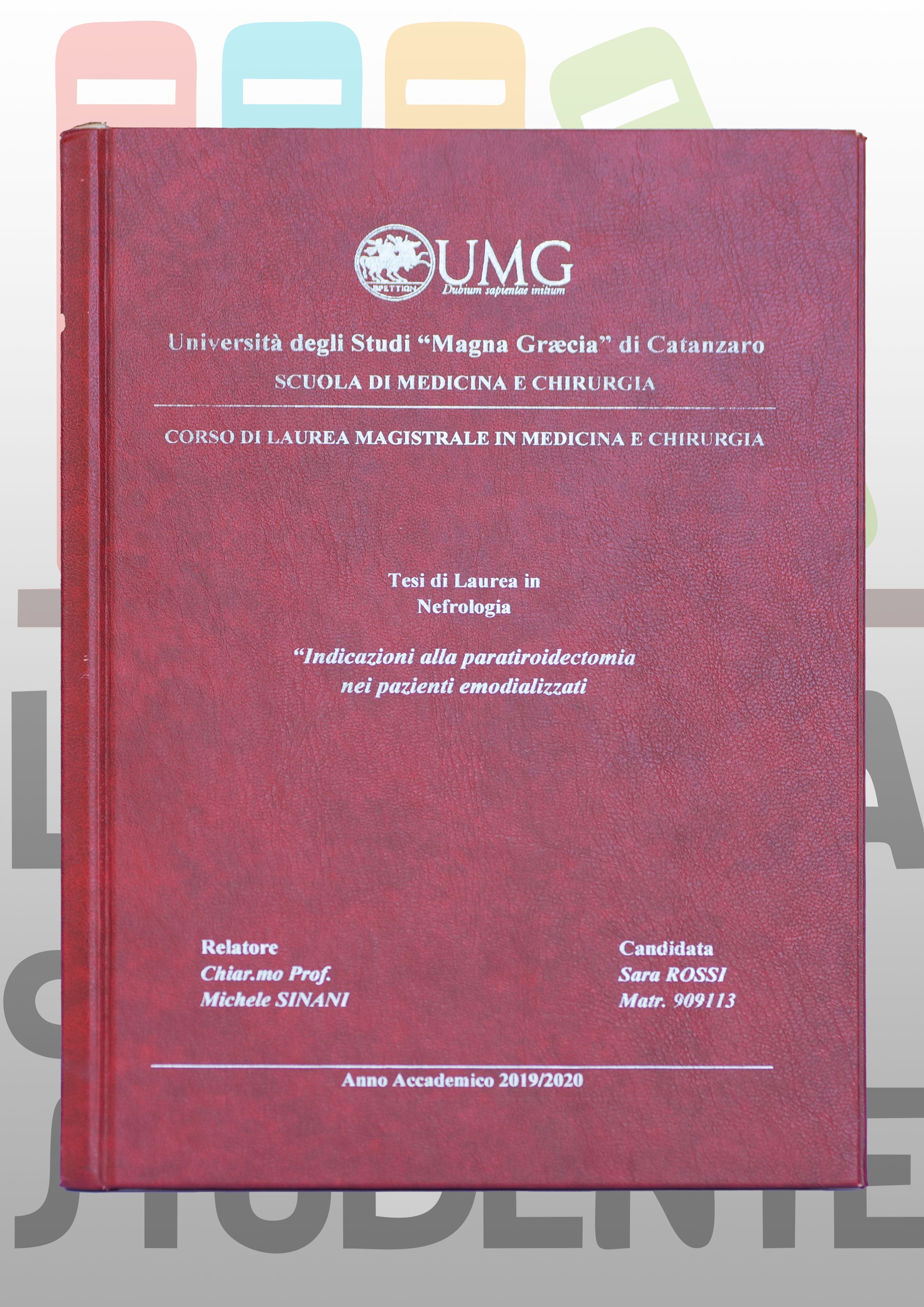 Rilegatura Tesi di Laurea STYLE RED stampa oro/argento