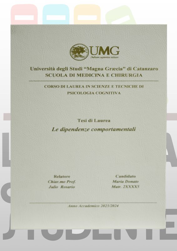 Rilegatura Tesi di Laurea FASHION BIANCA stampa oro/argento